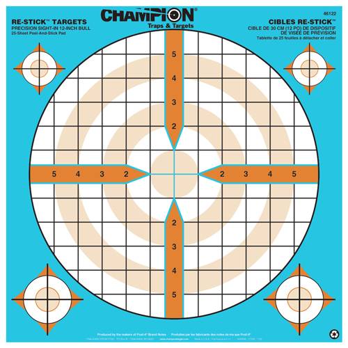 Champion Sight-In Precision Re-Stick Adhesive Shooting Target