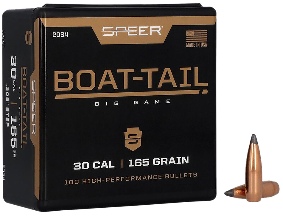 Speer 2034 .308 165gr Spitzer Boat Tail Soft Point Reloading Bullets