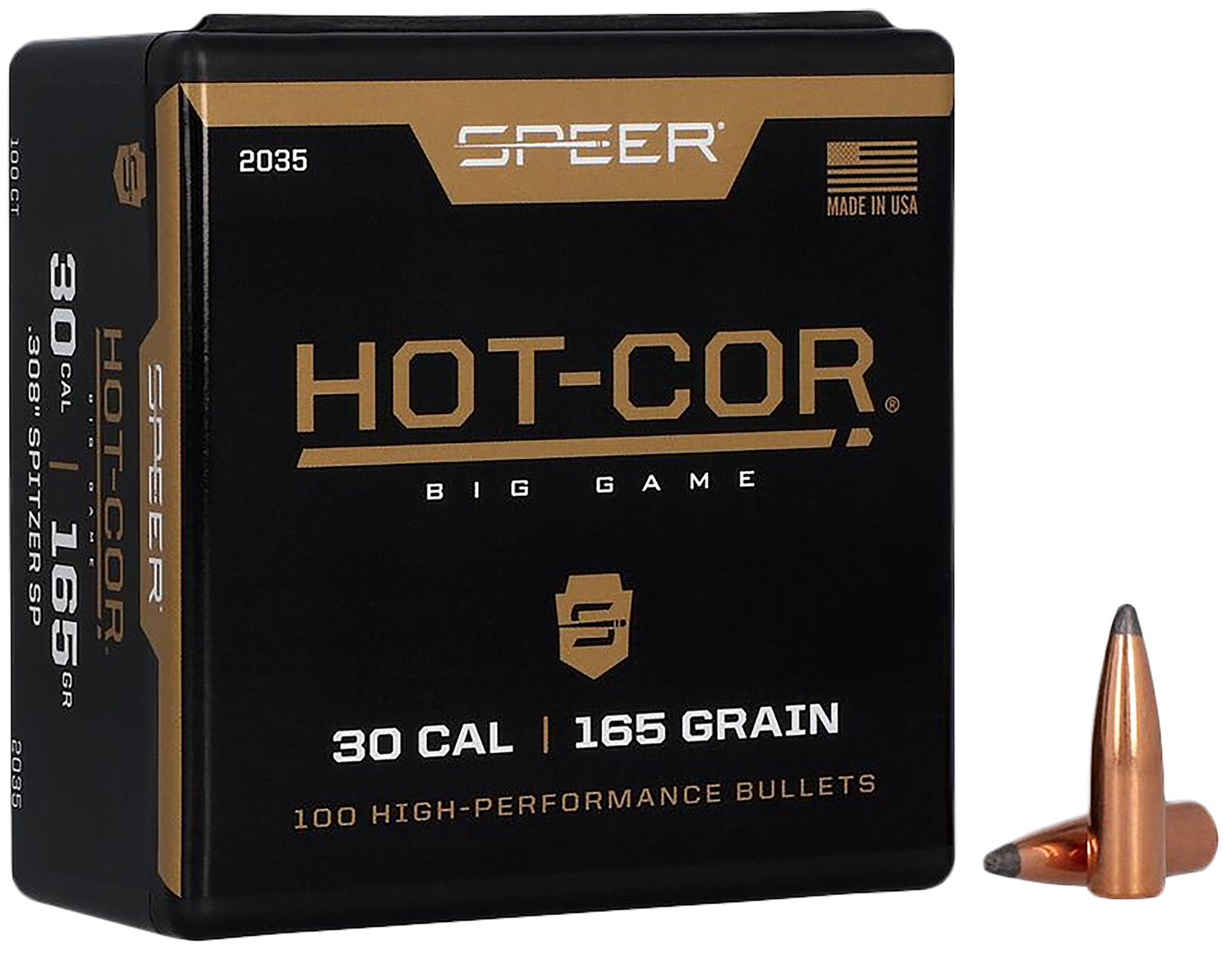Speer 2035 Hot-Cor .308 165gr Spitzer Soft Point Reloading Bullets