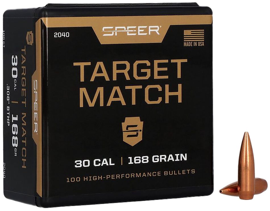 Speer 2040 .308 168gr Open Tip Match Boat Tail Reloading Bullets 100/Box
