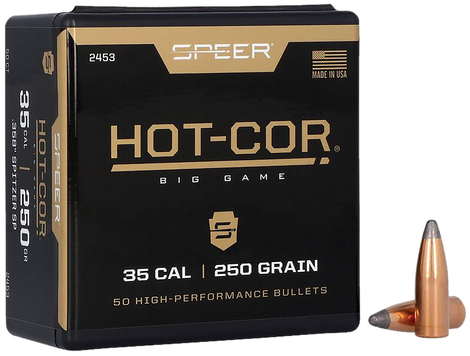 Speer 2453 Hot-Cor .358 250gr Spitzer Soft Point Reloading Bullets