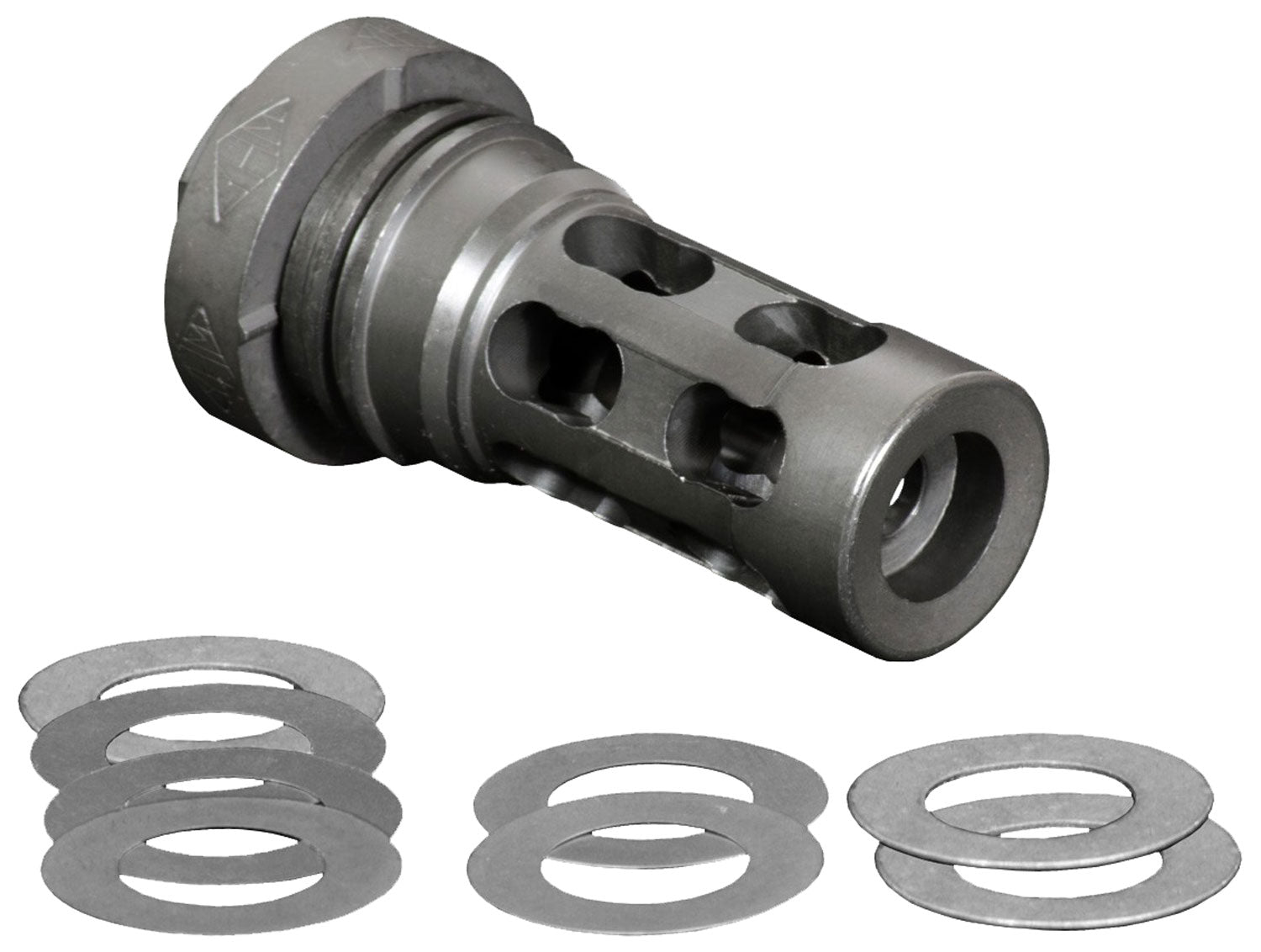 YHM 4302MB28A QD Light Tactical Muzzle Brake 1/2"-28 TPI Black Steel 30 Cal AR-Platform