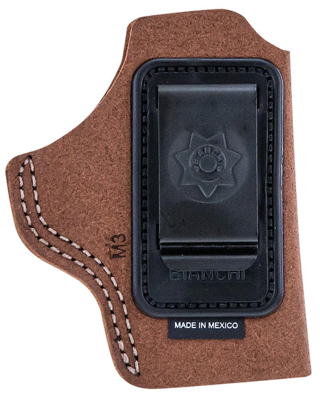 Bianchi 10382 6C IWB Holster Size 02 Tan Leather Belt Clip Right Hand 3" Charter Arms/Ruger/Colt Revolvers