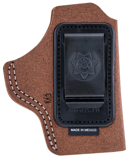 Bianchi 10376 6C IWB Holster Tan Leather Belt Clip Right Hand 2-3" S&W K Frame/Ruger/Colt Revolvers