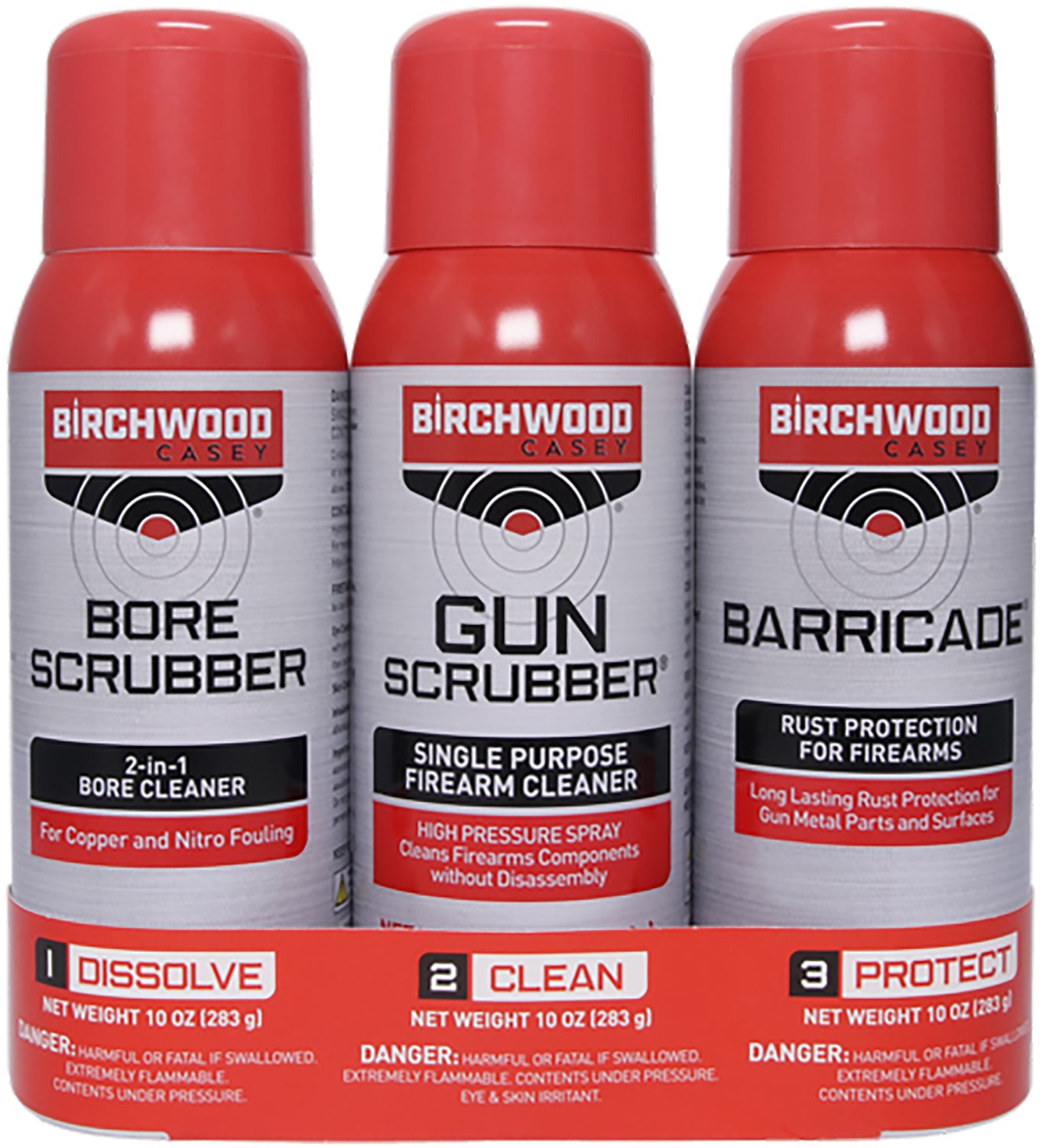 Birchwood Casey 33309 Aerosol Gun Cleaning 3-Step Value Pack 10 oz. 3 Pack