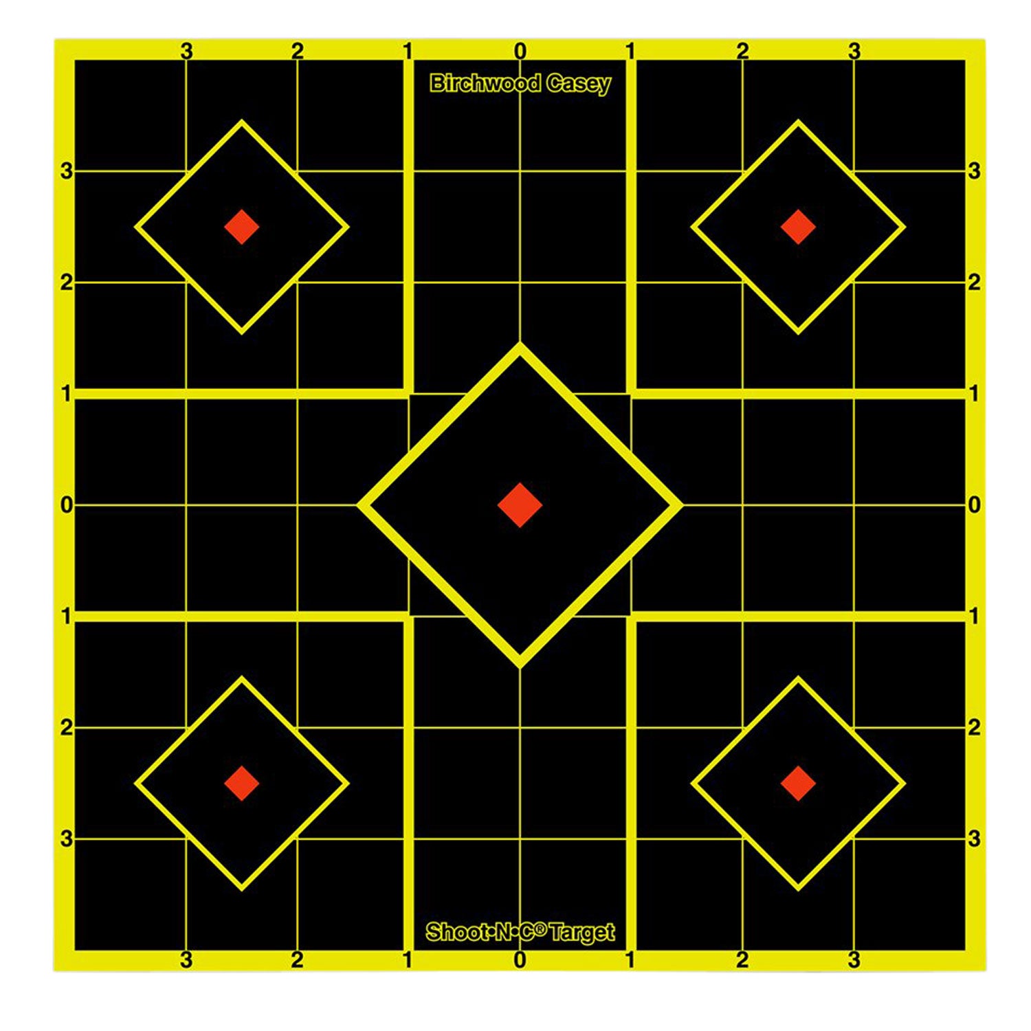 Birchwood Casey Shoot-N-C 34112 Self-Adhesive Reactive Target Multi Color 8" 5-Diamond 15-Pack