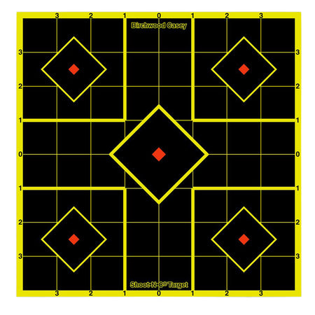 Birchwood Casey Shoot-N-C 34112 Self-Adhesive Reactive Target Multi Color 8" 5-Diamond 15-Pack