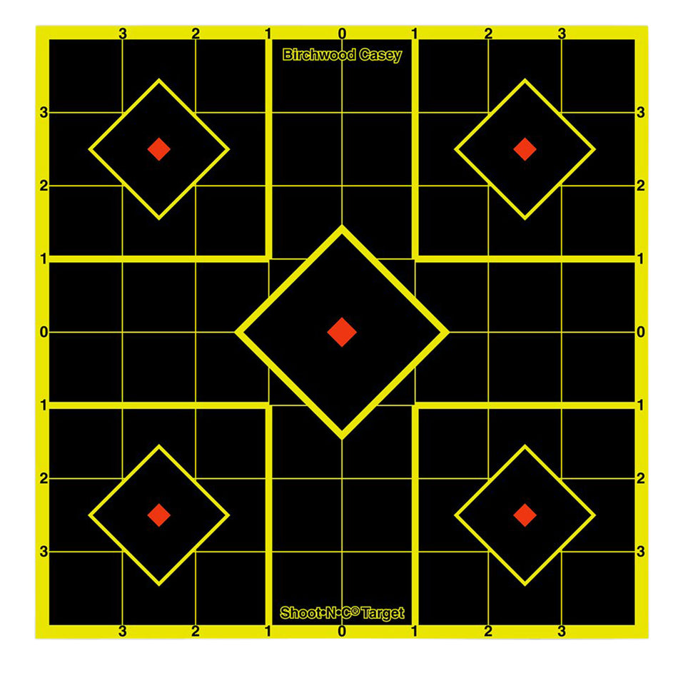 Birchwood Casey Shoot-N-C 34112 Self-Adhesive Reactive Target Multi Color 8" 5-Diamond 15-Pack
