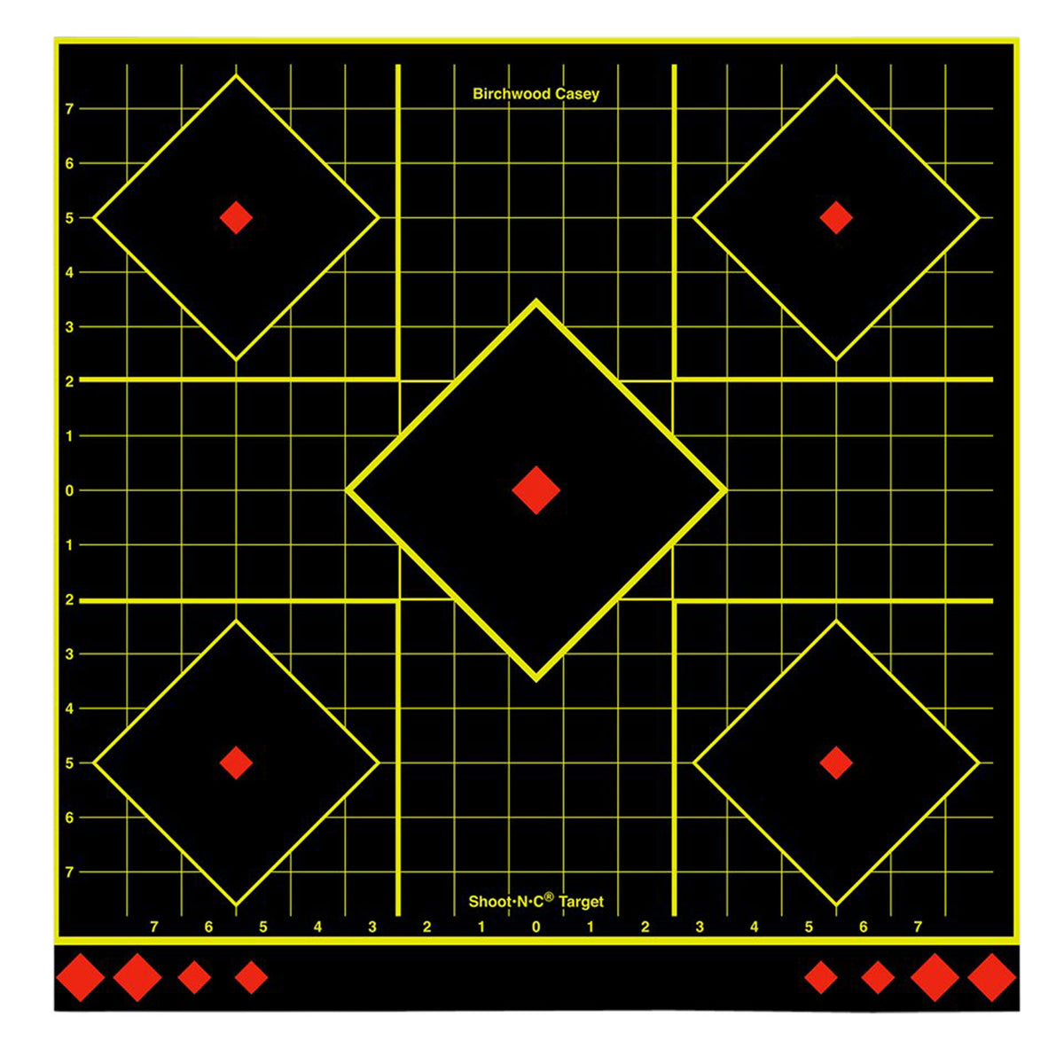 Birchwood Casey Shoot-N-C 34175 Self-Adhesive Reactive Paper Target Multi Color 17.75" 5-Diamond 5-Pack
