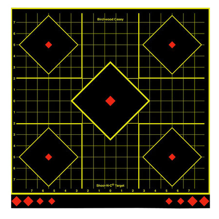 Birchwood Casey Shoot-N-C 34175 Self-Adhesive Reactive Paper Target Multi Color 17.75" 5-Diamond 5-Pack
