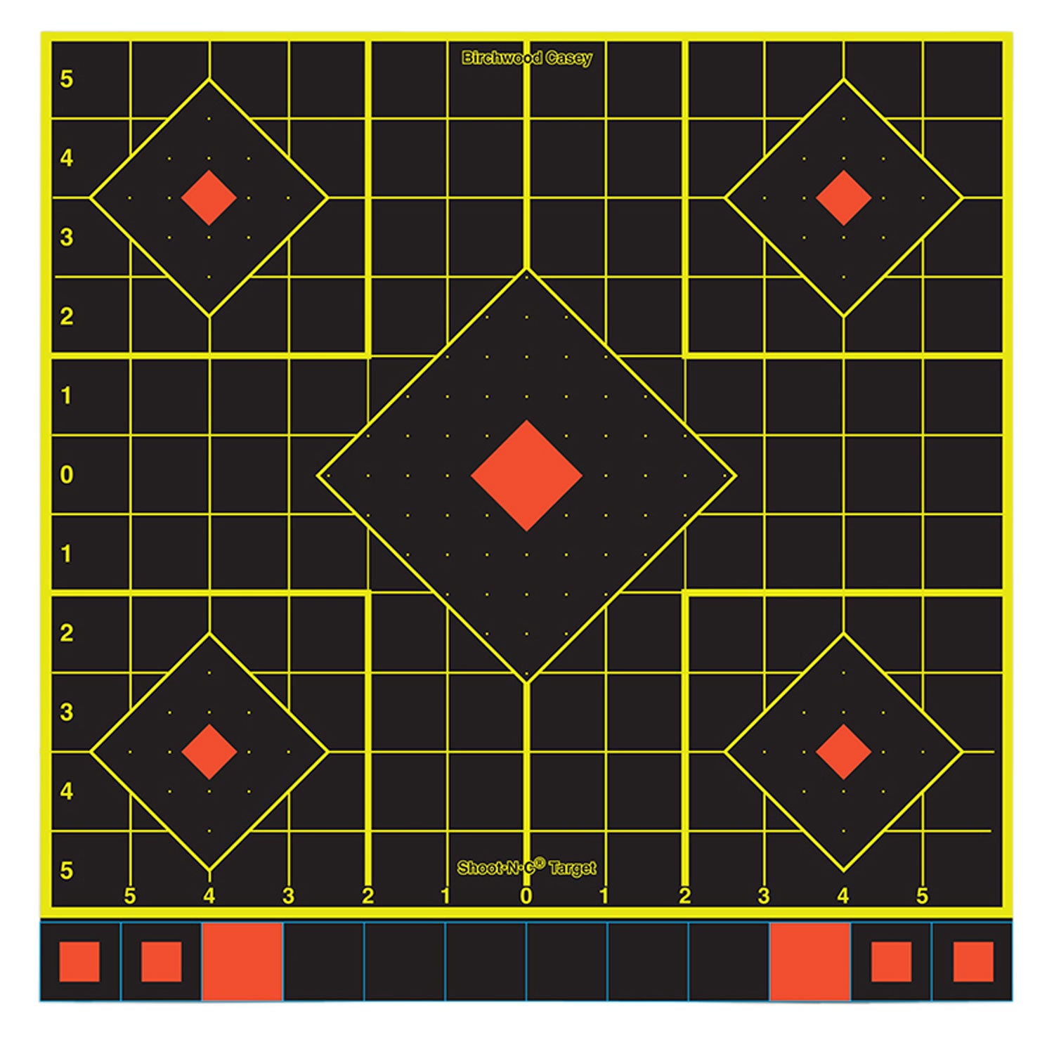 Birchwood Casey Shoot-N-C 34214 Self-Adhesive Reactive Paper Target Multi Color 12" 5-Diamond 12-Pack