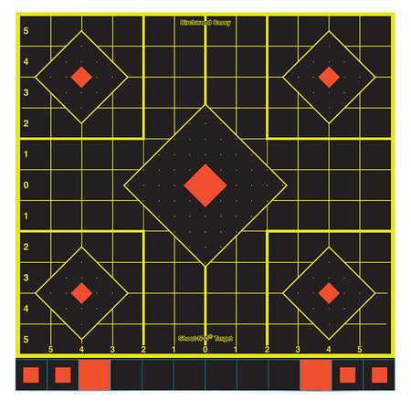 Birchwood Casey Shoot-N-C 34214 Self-Adhesive Reactive Paper Target Multi Color 12" 5-Diamond 12-Pack