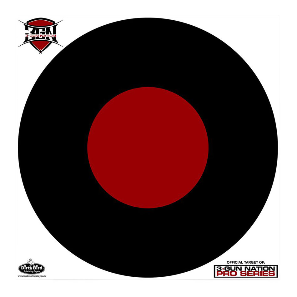 Birchwood Casey Dirty Bird 35187 Hanging Paper Target Black/Red 17.25" 3-Gun Nation Circle 5-Pack