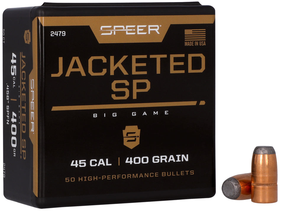 Speer 2479 Hot-Cor .45 Cal 400gr Soft Point Flat Nose Reloading Bullets 50/Box