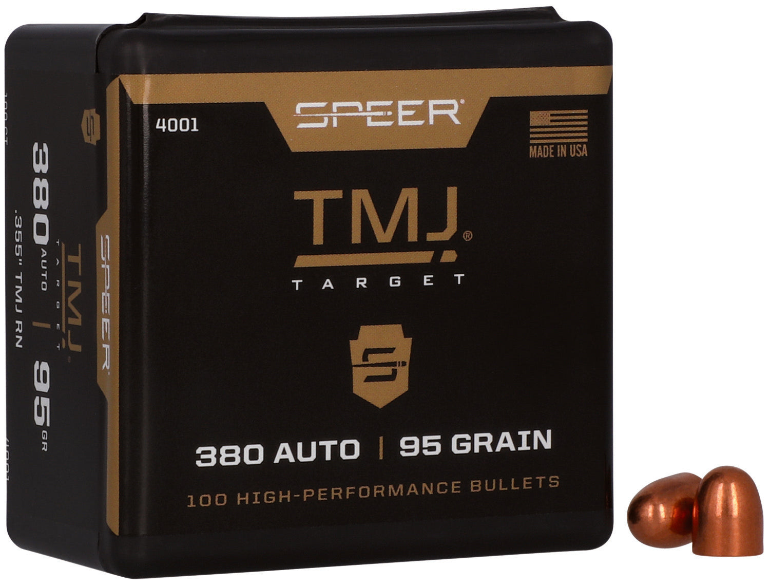 Speer 4001 TMJ .380 ACP 95gr Total Metal Jacket Reloading Bullets 100/Box
