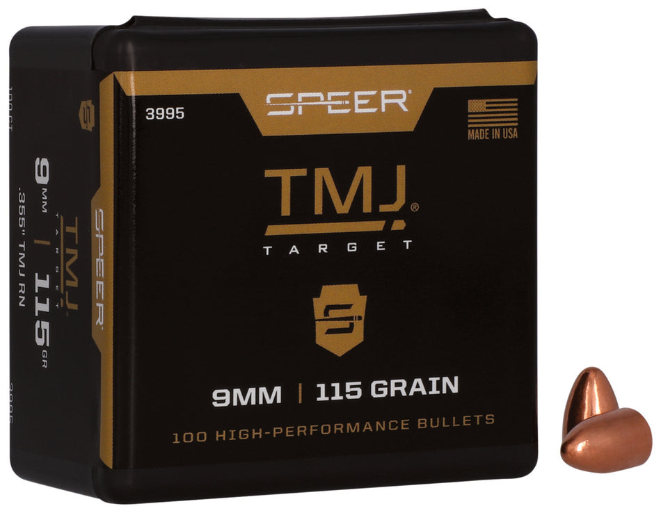 Speer 3995 TMJ 9mm 115gr Total Metal Jacket Reloading Bullets 100/Box