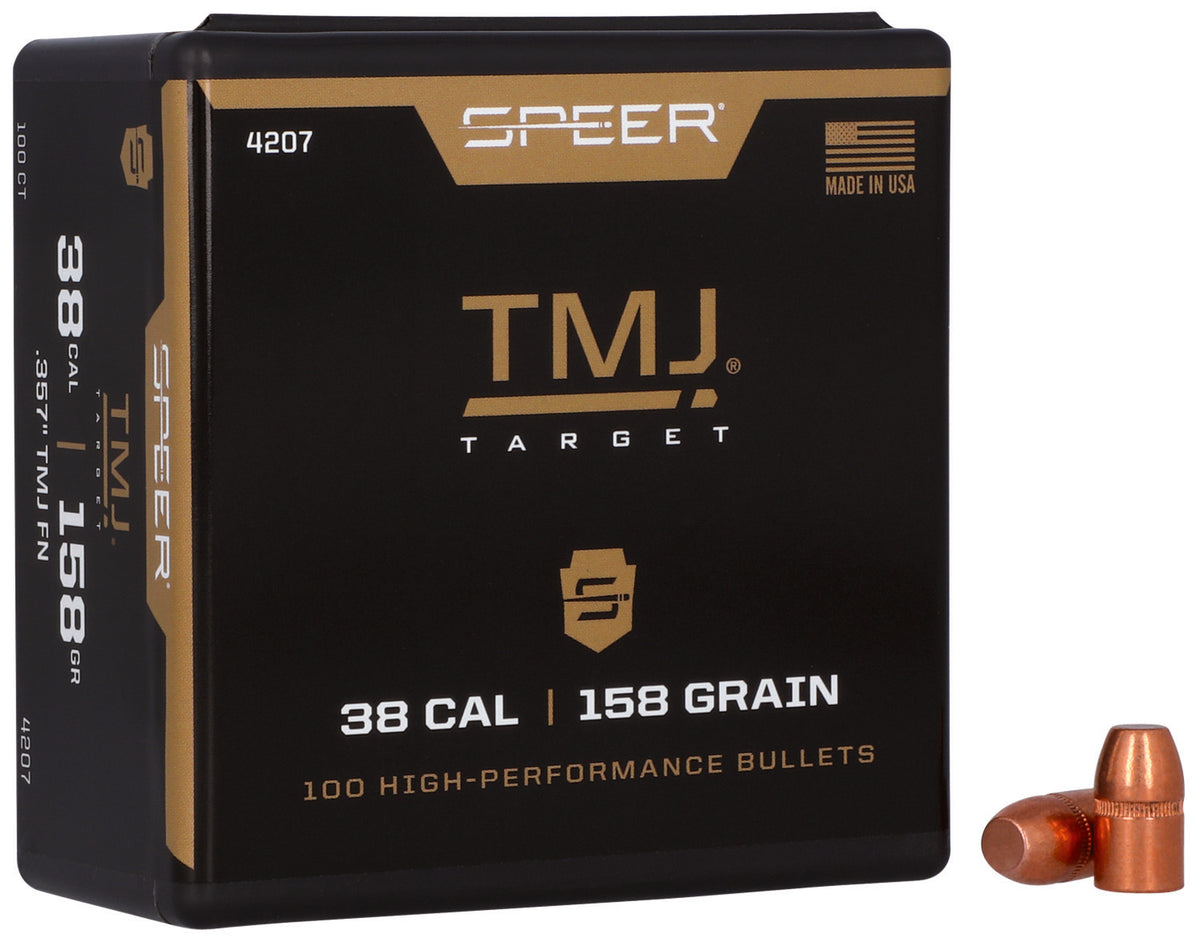 Speer 4207 TMJ .38 Cal 158gr Total Metal Jacket Bullets 100/Box