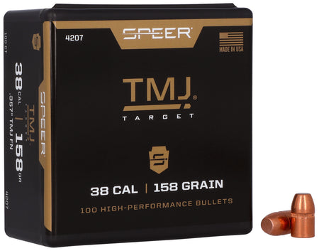 Speer 4207 TMJ .38 Cal 158gr Total Metal Jacket Bullets 100/Box