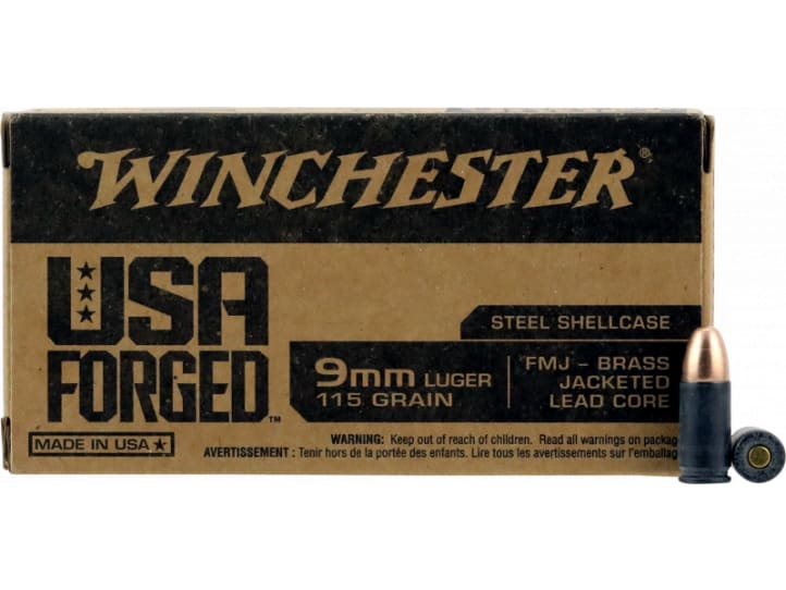 Winchester Ammo WIN9SV USA Forged 9mm Luger 115 gr Full Metal Jacket (FMJ)