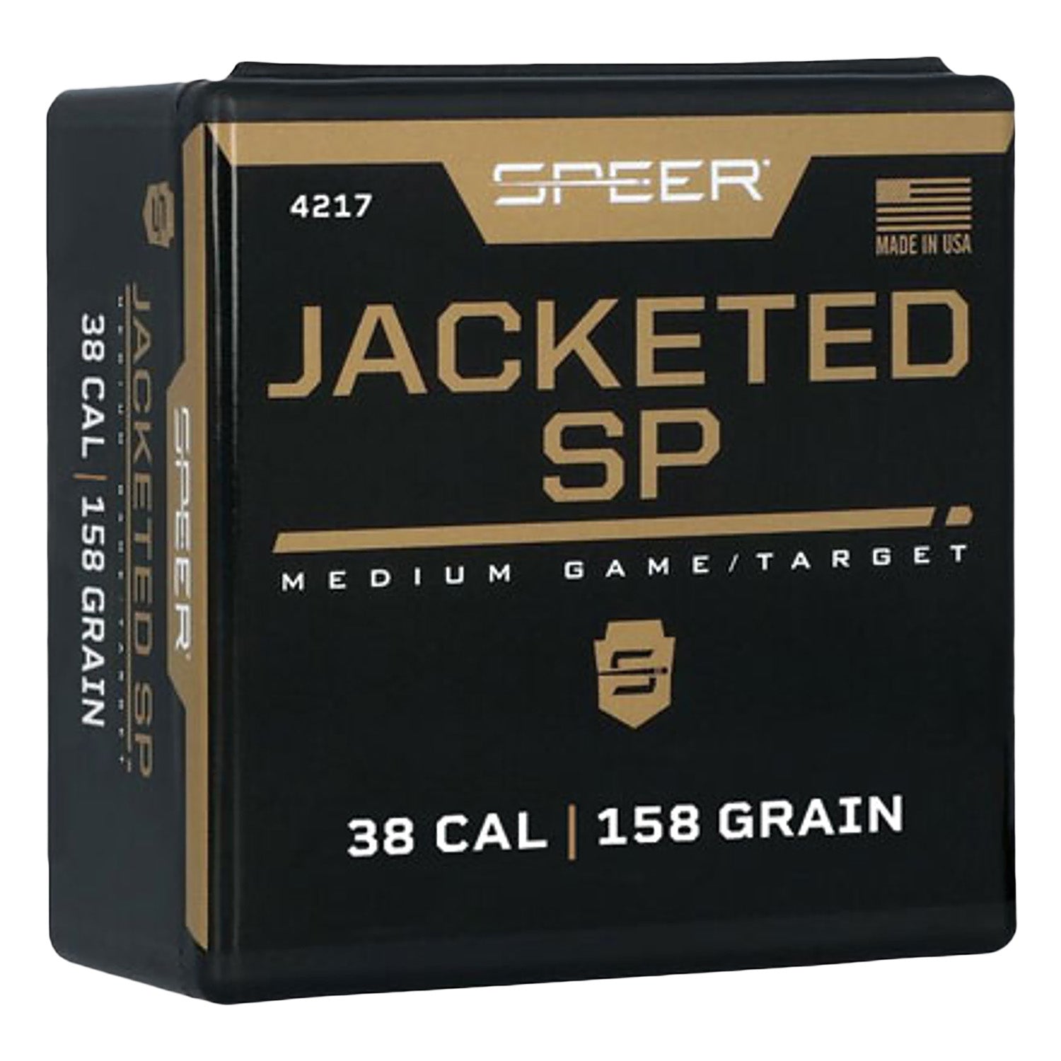 Speer 4217 Handgun .38 Cal 158gr Jacketed Soft Point Bullets 100/Box