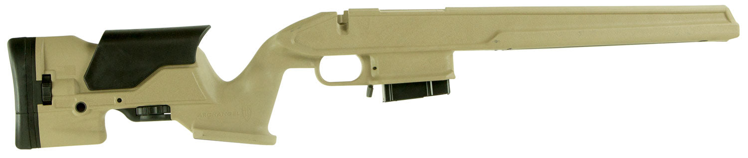 Archangel AA1500DT Fixed Desert Tan Synthetic Precision Rifle Stock Adjustable Cheek Riser for Howa 1500 Weatherby Vanguard