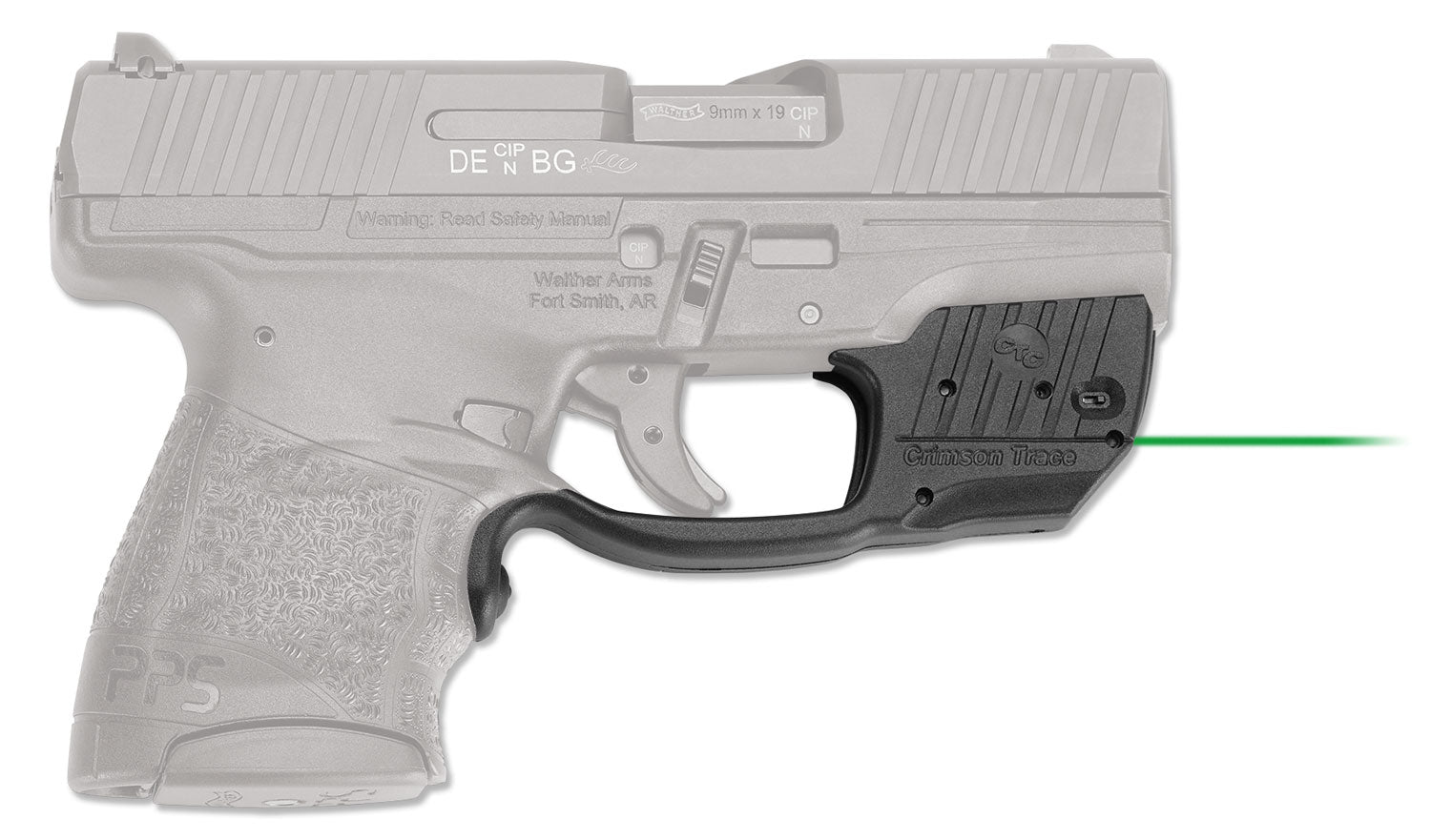 Crimson Trace 0158101 Walther PPS M2 Trigger Guard Laser Sight, Green Laser Black Polymer