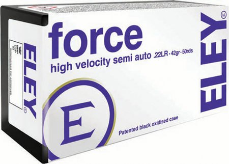 Eley Force .22 Long Rifle 42 grain Round Nose High-velocity semi-auto ammunition 1250 FPS