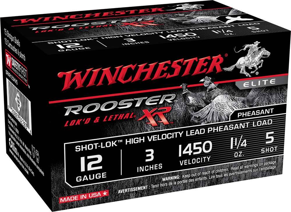 Winchester ROOSTER XR Shot-Lok High Velocity Hunting Shotgun Ammo 12 Gauge 3 in 1-1/4 oz #5