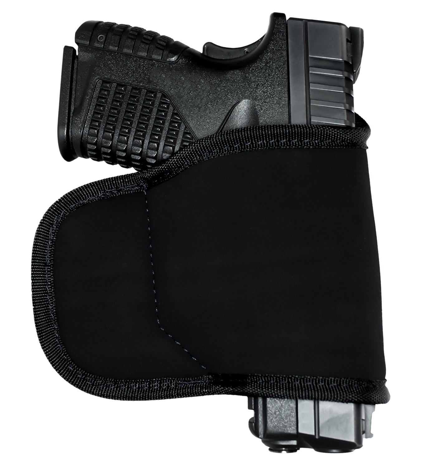 GrovTec US Inc GTHL15098BLK Multi-Fit OWB Black Suede Belt Slide Holster Small/Med Semi-Auto Right Hand