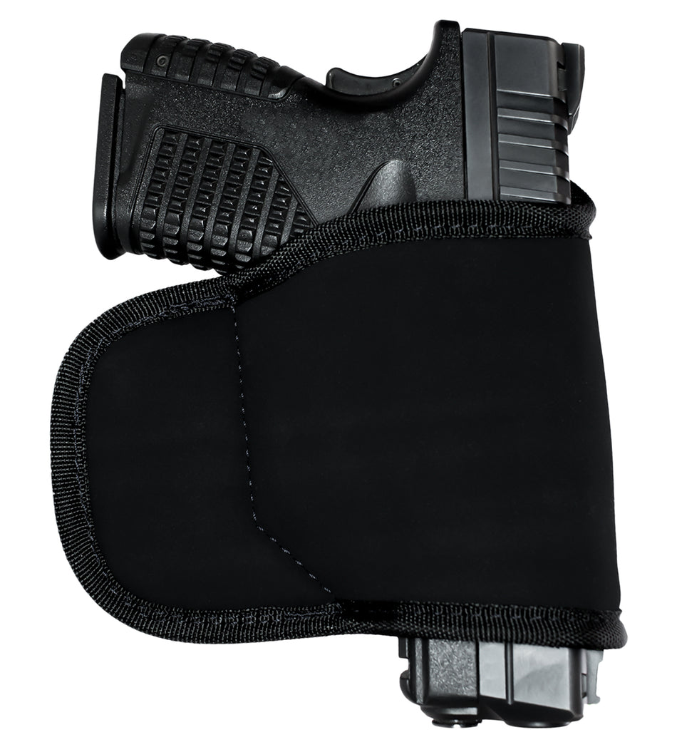 GrovTec US Inc GTHL15098BLK Multi-Fit OWB Black Suede Belt Slide Holster Small/Med Semi-Auto Right Hand