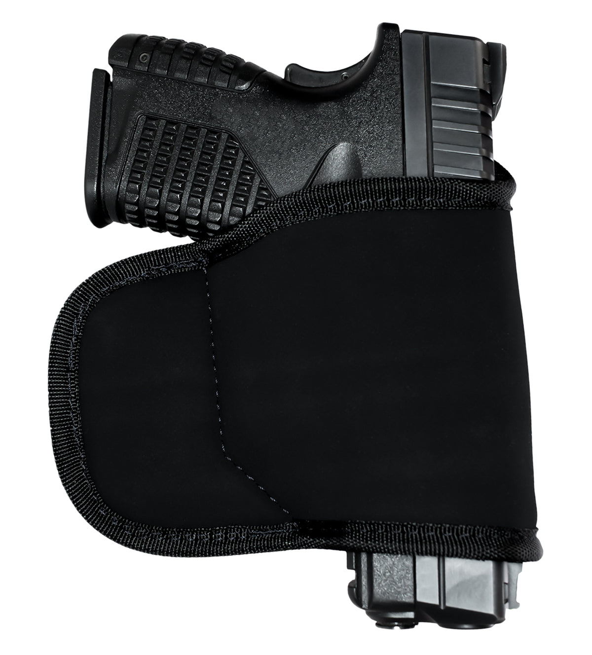 GrovTec US Inc GTHL15099BLK Multi-Fit OWB Black Suede Belt Slide Holster Med/Large Semi-Auto Right Hand