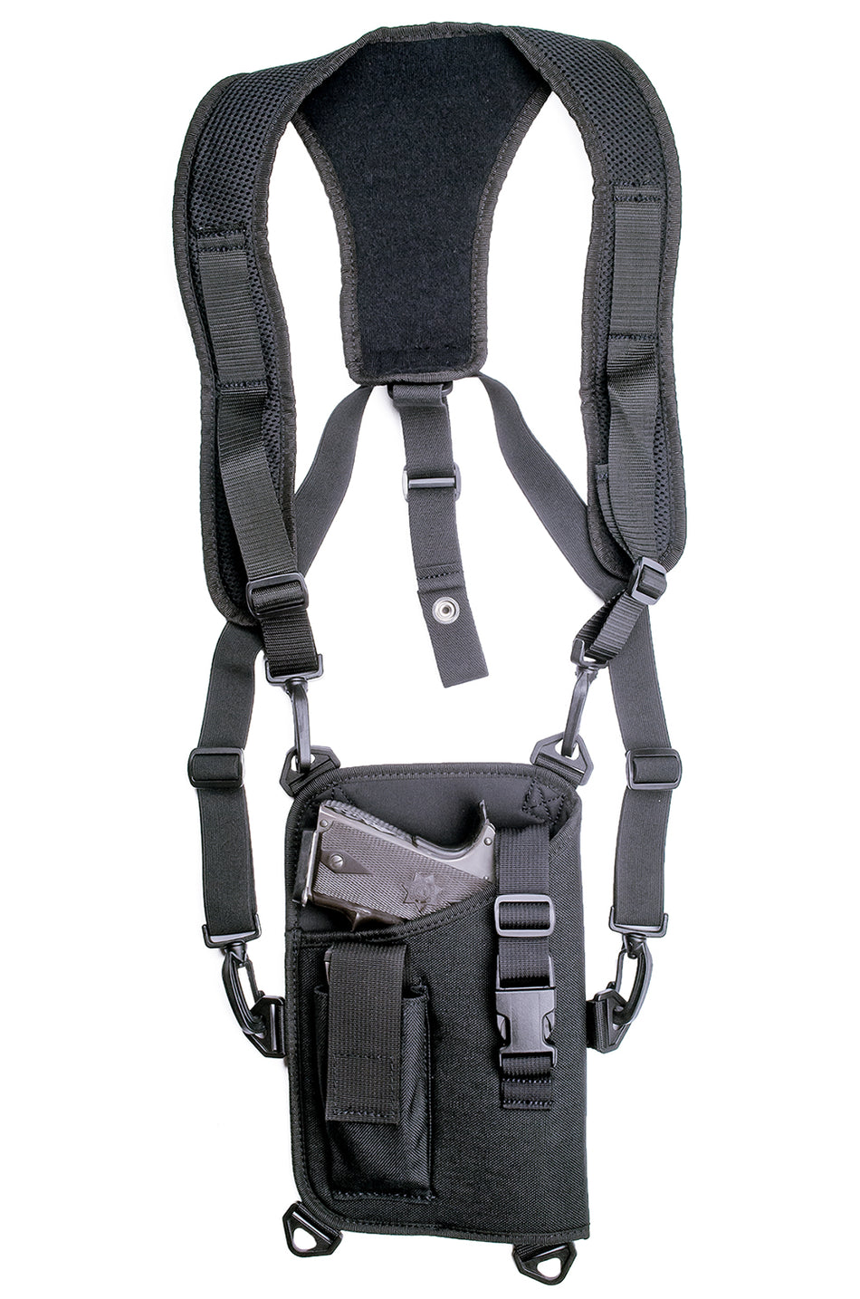GrovTec US Inc GTHL14905R Trail Pack 1000D Nylon Shoulder Harness Holster Large Semi-Auto Pistols 4.5-5" Bbl RH
