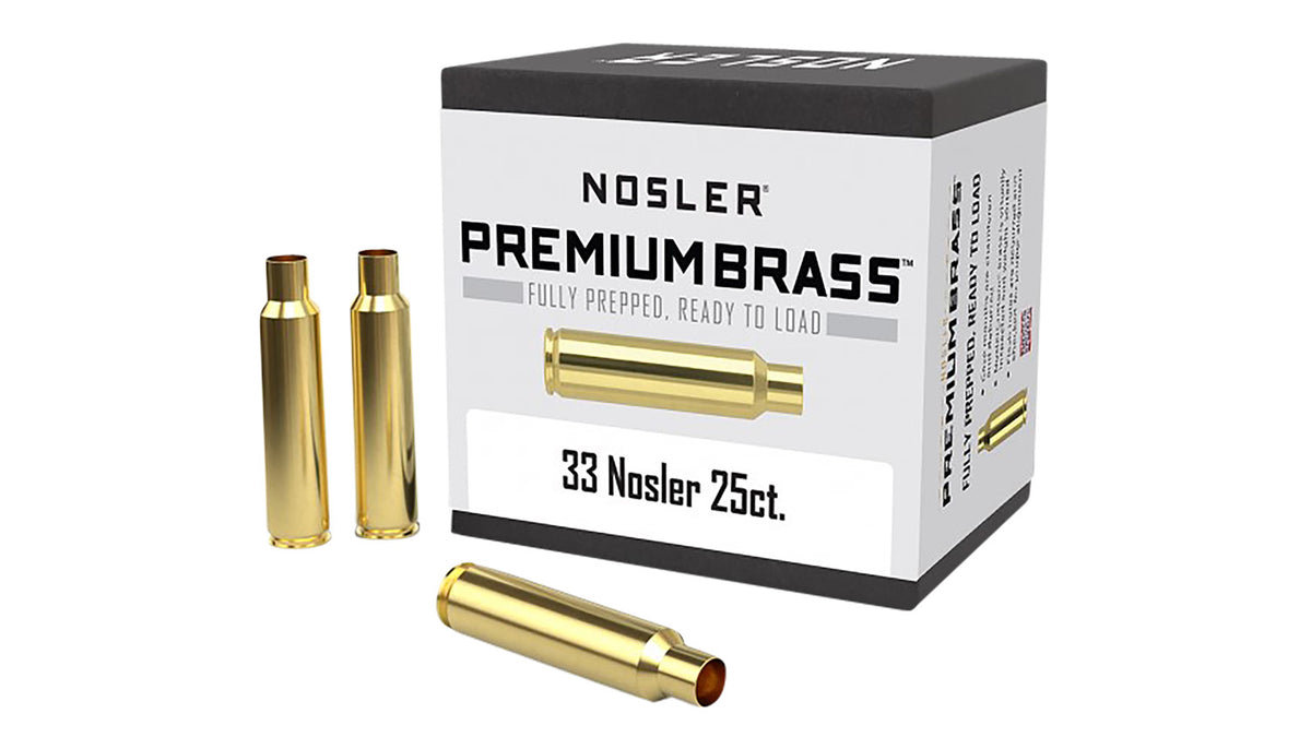 Nosler 10222 Premium Unprimed Brass Cases 33 Nosler Rifle 25/Box