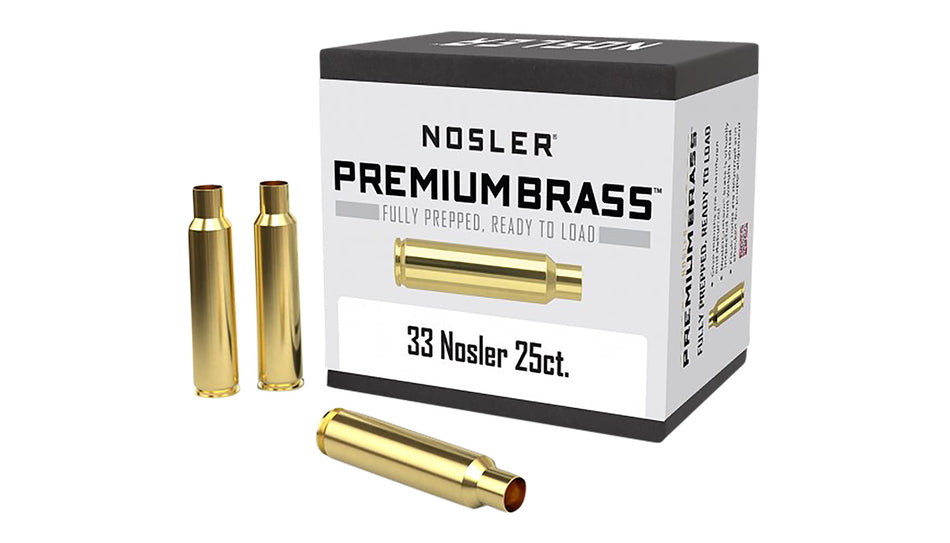 Nosler 10222 Premium Unprimed Brass Cases 33 Nosler Rifle 25/Box