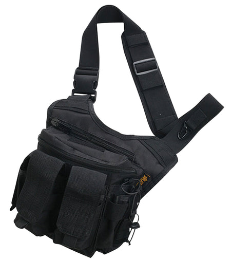 US PeaceKeeper Rapid Deployment Sling Bag Black 600D Polyester Grab and Go Pack