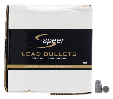 Speer 4624 Handgun .38 Cal 158gr Lead Semi Wadcutter Bullets 500/Box