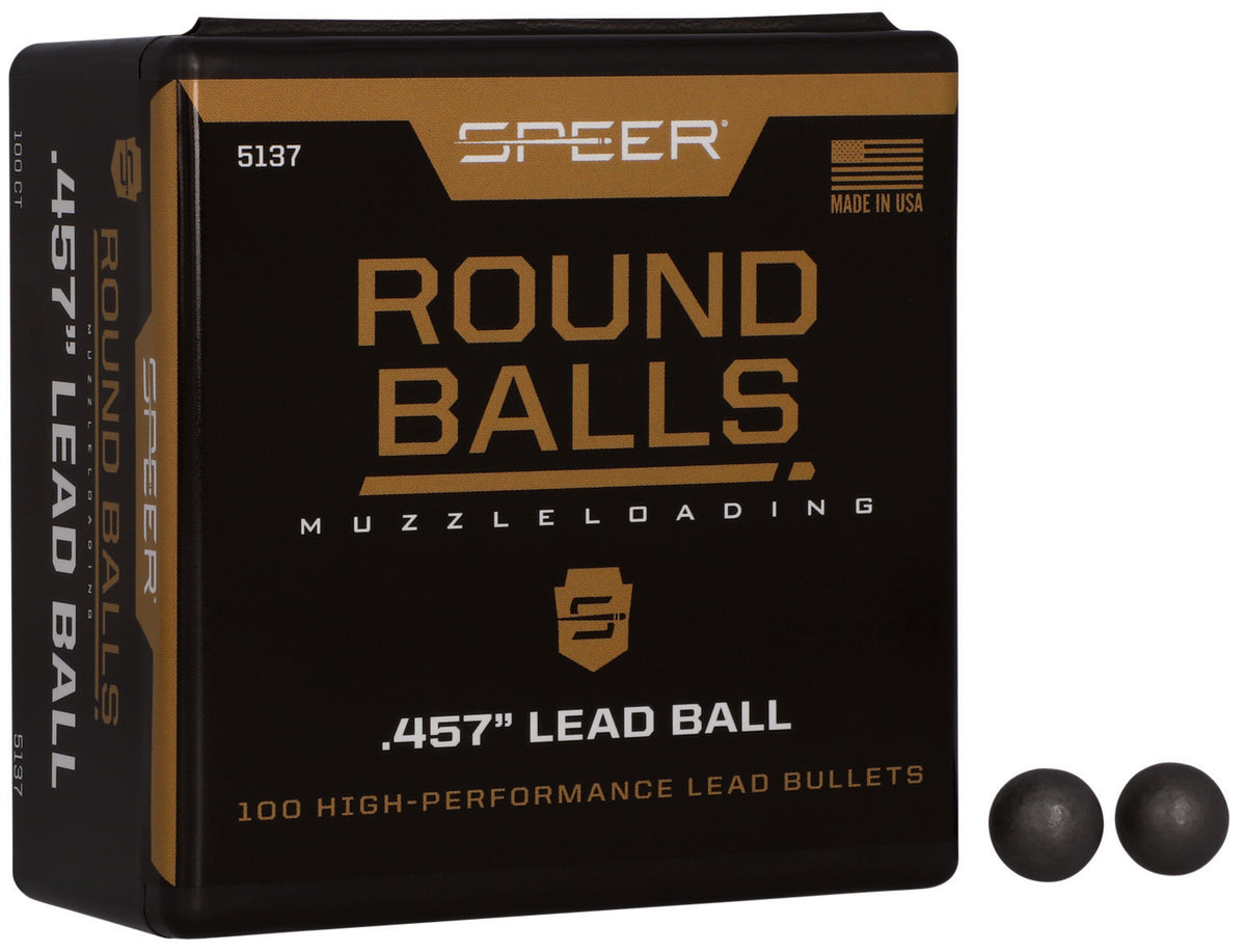 Speer Lead Round Ball 45 Cal 143gr Muzzleloader Projectiles 100/Box