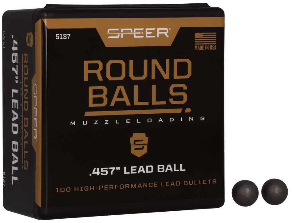 Speer Lead Round Ball 45 Cal 143gr Muzzleloader Projectiles 100/Box