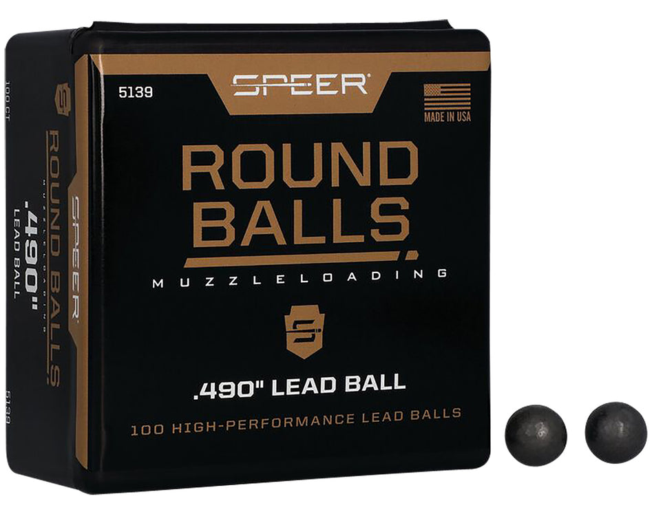 Speer Lead Round Ball 50 Cal 176gr Muzzleloader Projectiles 100/Box