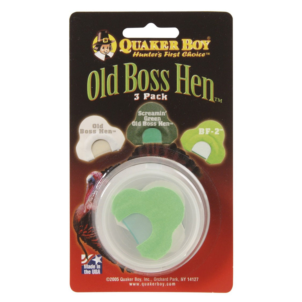 Quaker Boy Old Boss Hen Turkey Diaphragm Call Pack of 3
