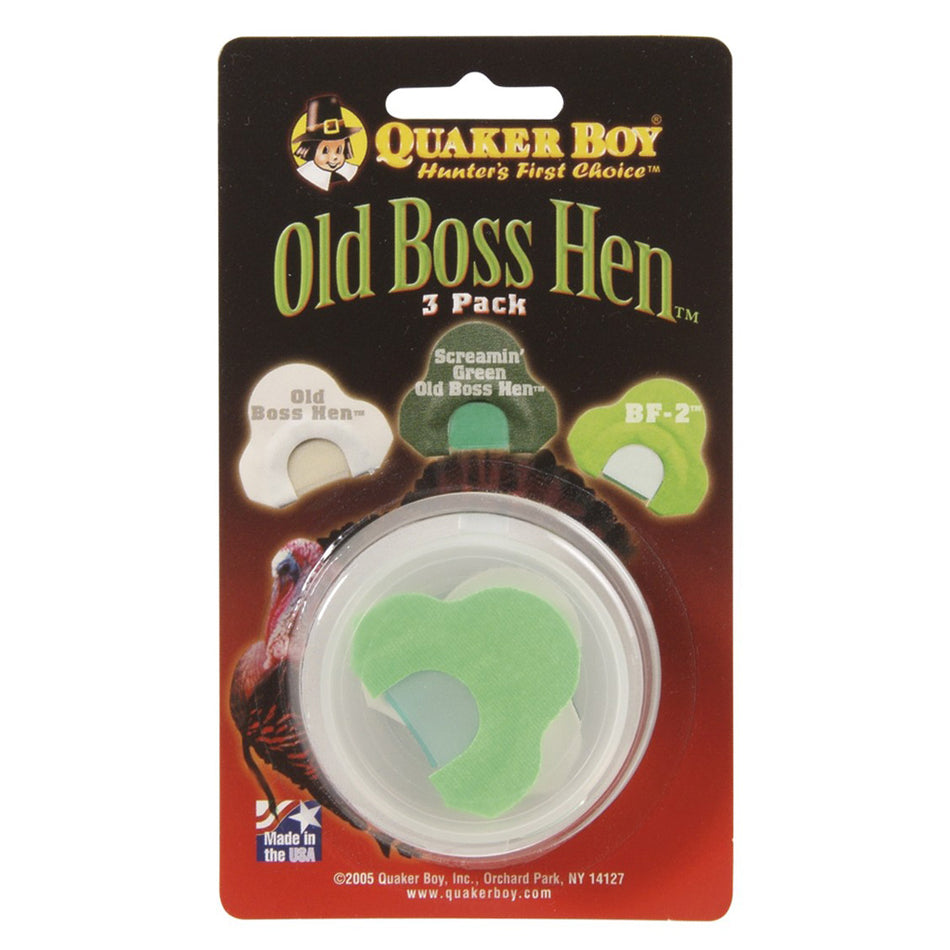 Quaker Boy Old Boss Hen Turkey Diaphragm Call Pack of 3