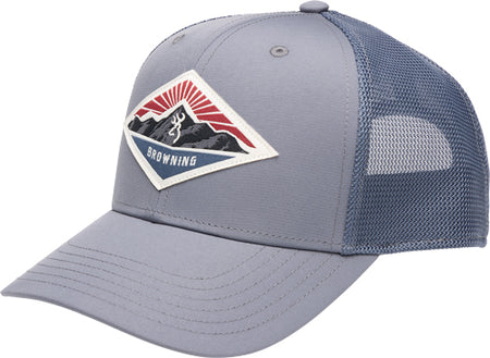 Browning Gray Riser 110 Mesh Snapback Mountain Patch Cap