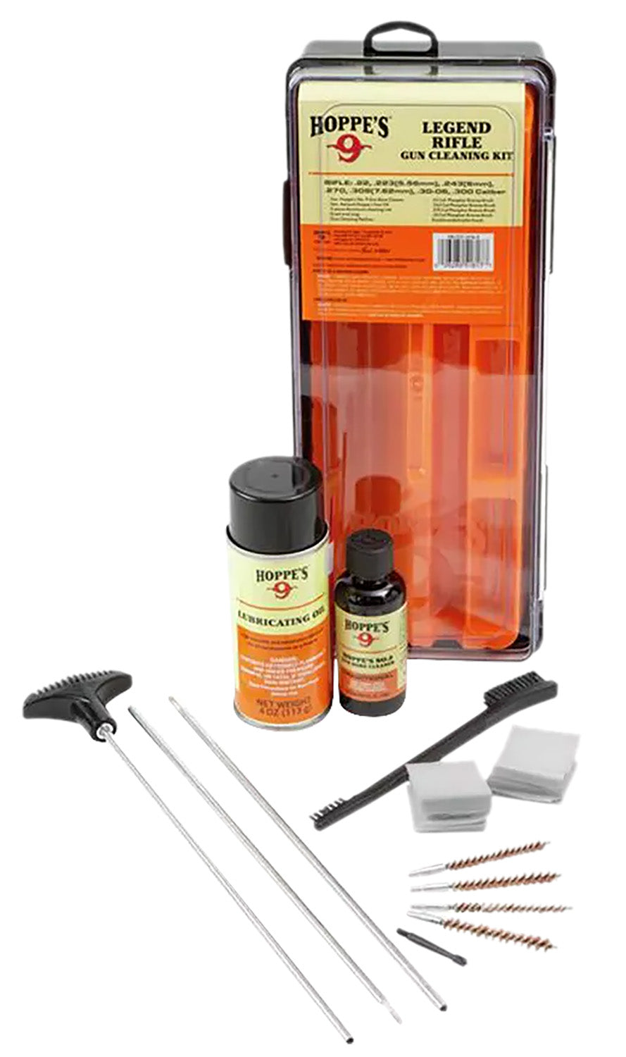 Hoppe's Legend Cleaning Kit for 17 to 22 Cal Rifles with Solvent and Lubricating Oil