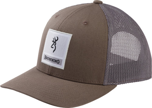 Browning Pewter Prowler Square Buckmark Patch Mesh Snapback Cap