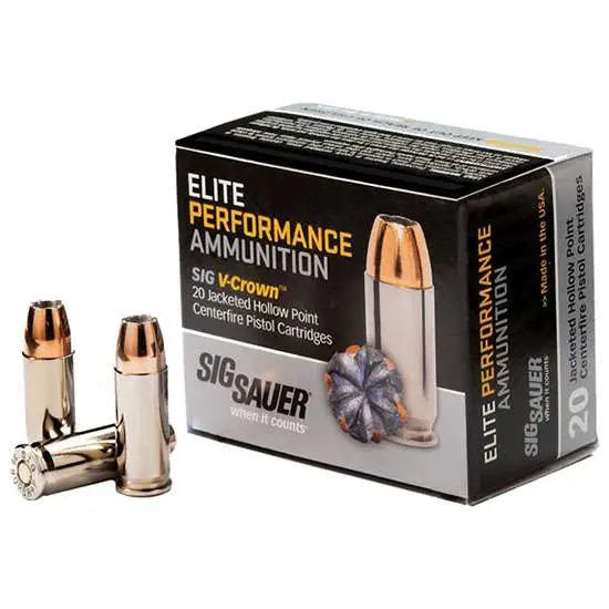 Sig Sauer ELITE PERFORMANCE JHP Hollow Point +P Personal Defense .38 Super 125 grain Jacketed Hollow Point ammunition