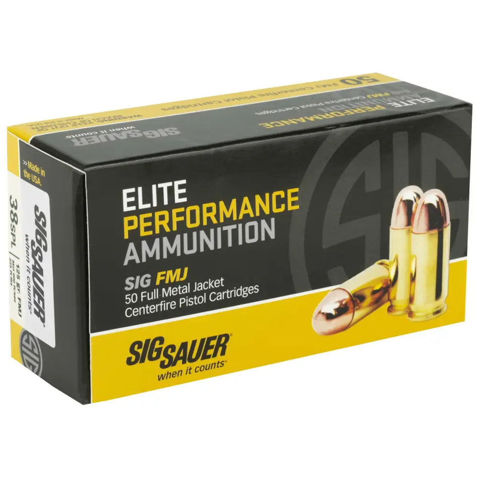 Sig Sauer Elite Performance .38 Special 125 grain Full Metal Jacket ammunition