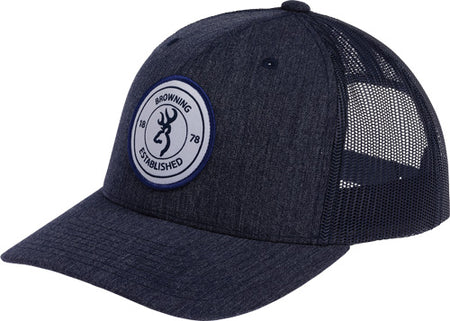 Browning Scout Cap Navy Blue Mesh Back with Circle Logo Patch