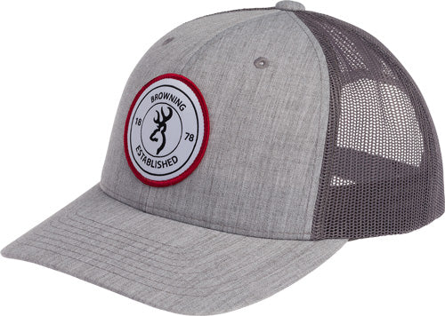 Browning Scout Cap Heather Gray Mesh Back with Circle Logo Patch