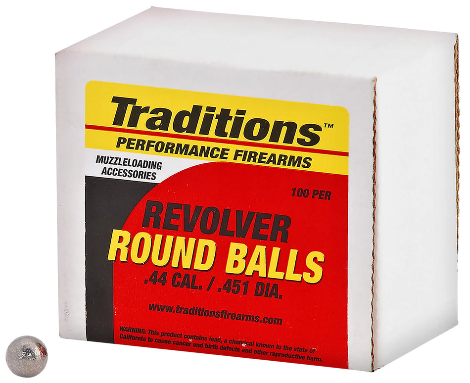 Traditions 44 Cal .451 Diameter Round Ball Revolver 140gr 100pk
