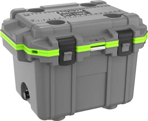 Pelican 30 Quart Elite Cooler in Dark Gray/Green